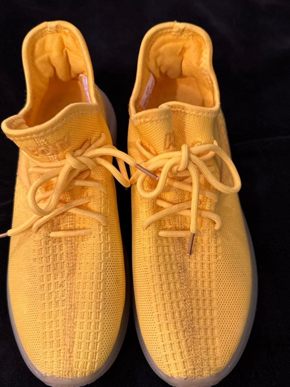 Pony Lightweight Knit Lace-Up Sneakers in Yellow